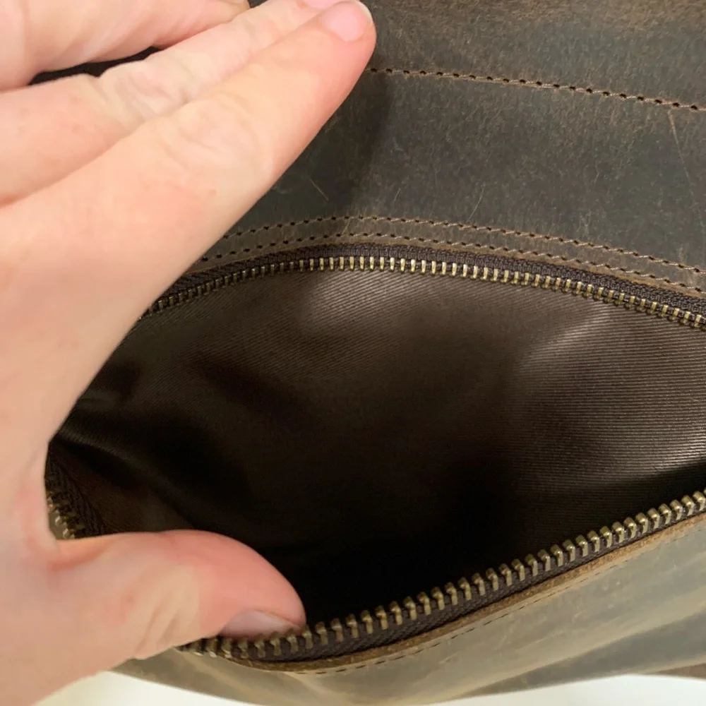 KomalC | Buffalo leather vintage saddle satchel bag